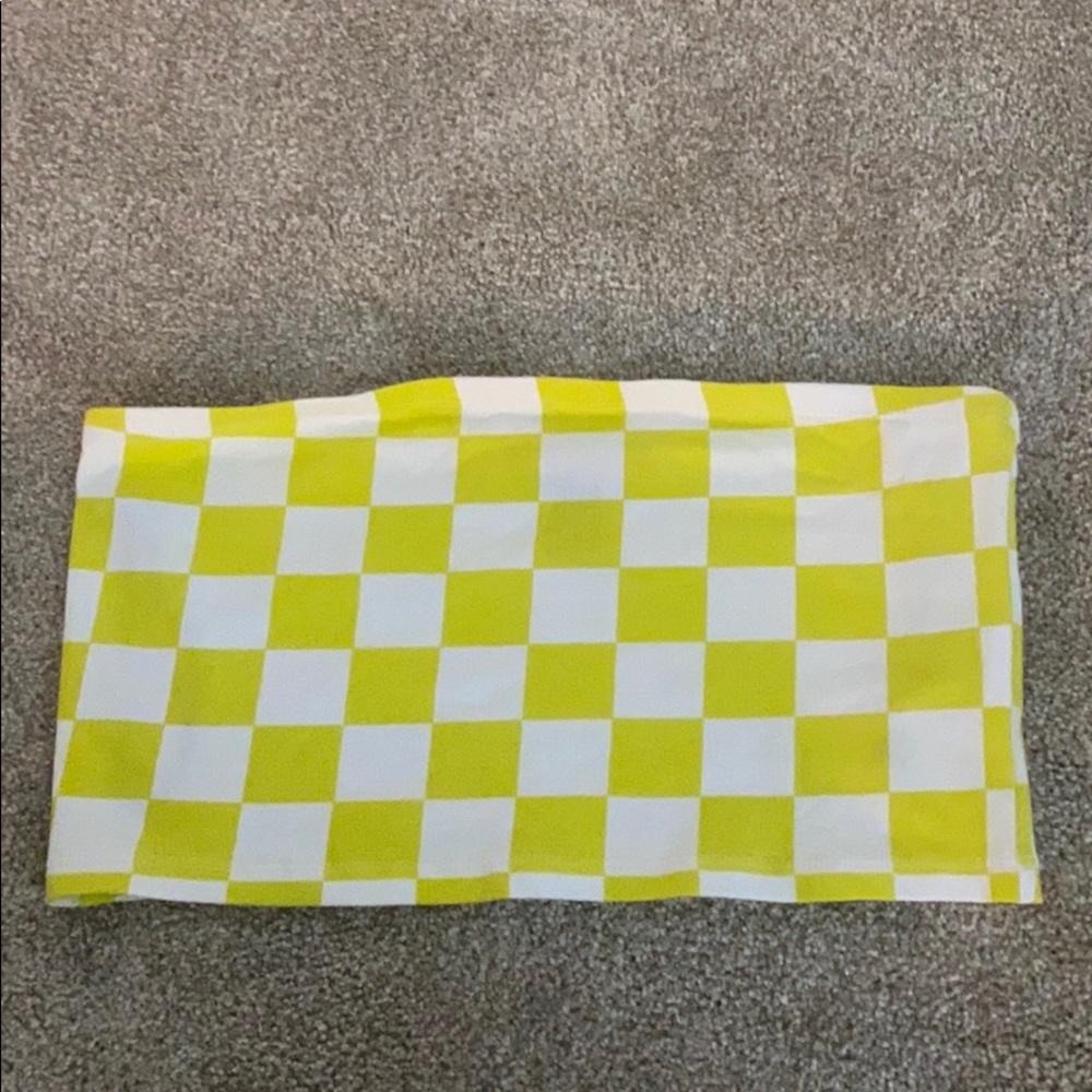 neon checkered tube top